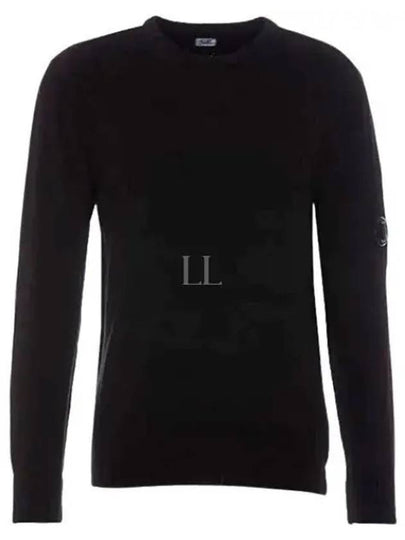 Chenille Cotton Plain Jumper Knit Top Black - CP COMPANY - BALAAN 2