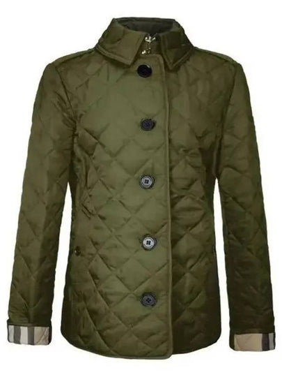 Diamond Quilted Jacket Dark Olive - BURBERRY - BALAAN 2