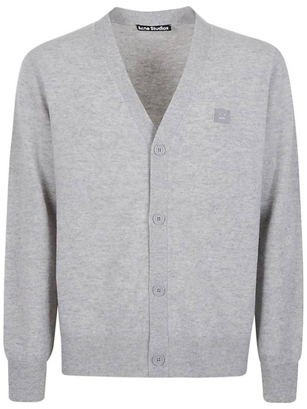 Keve Face Wool V-neck Cardigan Grey - ACNE STUDIOS - BALAAN 1