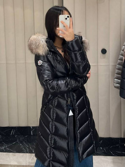 Women s FULMARUS fur hood down long padding black - MONCLER - BALAAN 2