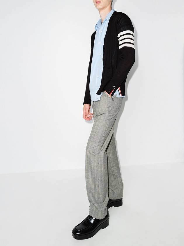 Men's Sustainable Classic Diagonal Wool Cardigan Navy - THOM BROWNE - BALAAN 3