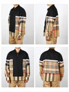 Hamel Oversized Zip-Up Jacket Black Beige - BURBERRY - BALAAN 3