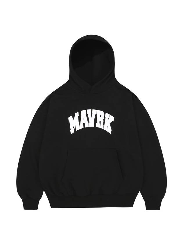 Unisex M Curved Logo Overfit Balloon Hooded Sweatshirt Black - MAVRK - BALAAN 2