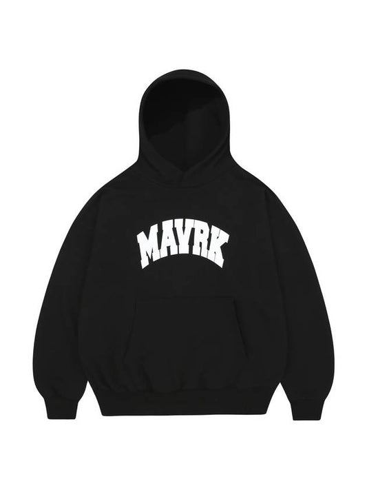 Unisex M Curved Logo Overfit Balloon Hooded Sweatshirt Black - MAVRK - BALAAN 1