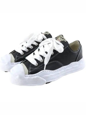 A05FW704 Black Hank OG Sole Leather Low Sneakers - MIHARA YASUHIRO - BALAAN 1