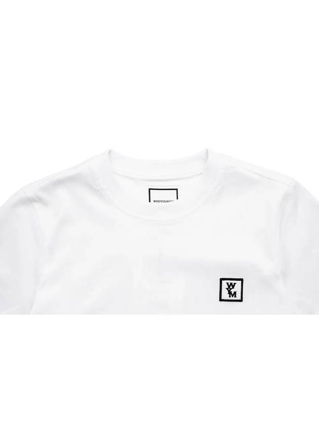 Back Logo Badge Round Cotton Short Sleeve T-Shirt White - WOOYOUNGMI - BALAAN 5