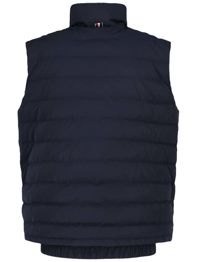 4 Bar Poly Twill Down Vest Navy - THOM BROWNE - BALAAN 3