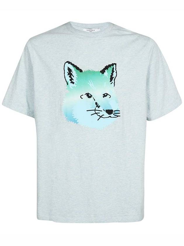 Vibrant Fox Head Easy Short Sleeve T-Shirt Blue Haze Melange - MAISON KITSUNE - BALAAN 2