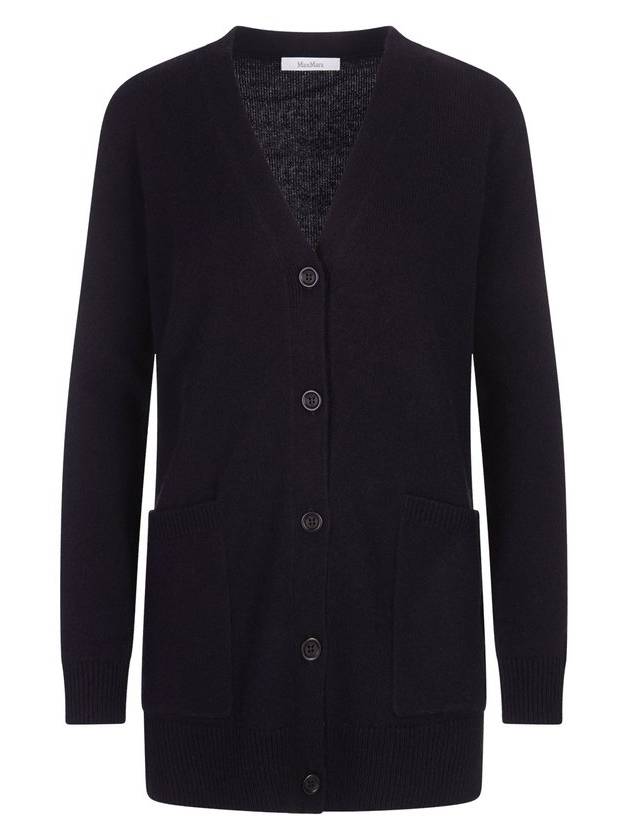 Villar Wool Cashmere Cardigan Navy - MAX MARA - BALAAN 1