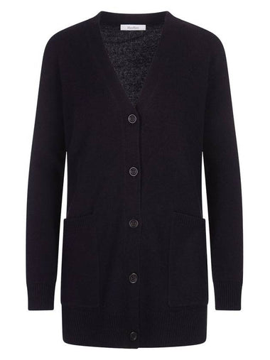 Villar Wool Cashmere Cardigan Navy - MAX MARA - BALAAN 1