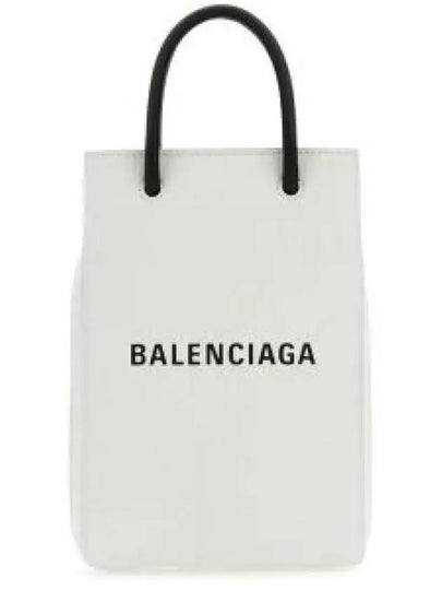 Logo Print Phone Holder Small Cross Bag White - BALENCIAGA - BALAAN 2