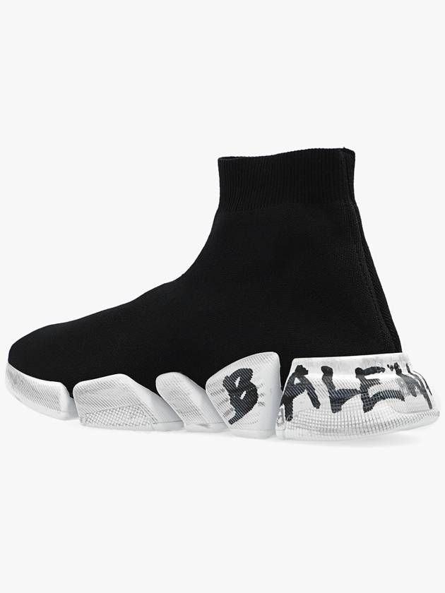 Speed ​​2.0 Graffiti Knit High Top Sneakers Black - BALENCIAGA - BALAAN 6