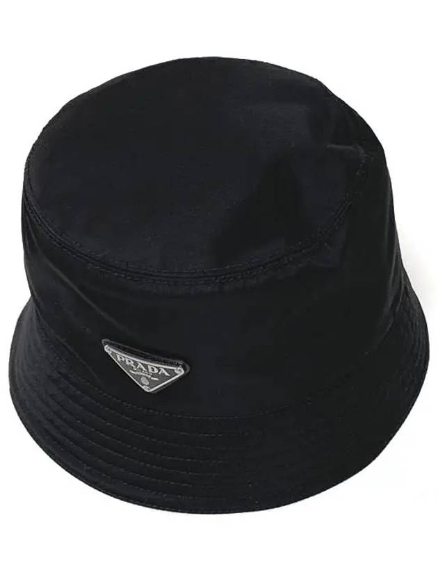 Triangle Logo Re-nylon Bucket Hat Black - PRADA - BALAAN 6