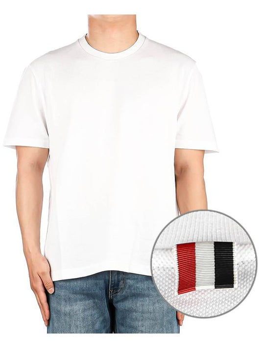 Classic Pique Rib Side Insert 4-Bar Short Sleeve T-Shirt White - THOM BROWNE - BALAAN 2