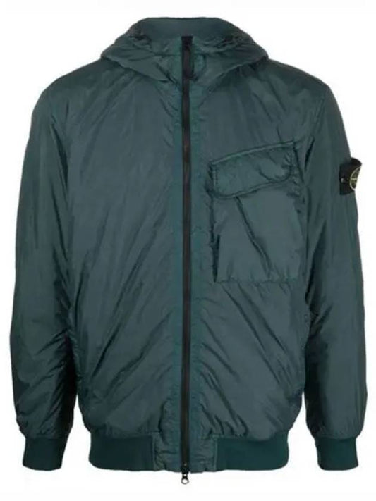 Wappen Patch Nylon Crinklips Hooded Jacket Petrol Green - STONE ISLAND - BALAAN 2