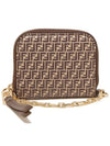 Women's FF Logo Chain Coin Purse Brown - FENDI - BALAAN 3