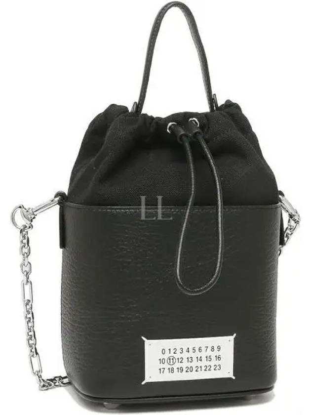 5AC Number Logo Texture Leather Bucket Bag Black - MAISON MARGIELA - BALAAN 2