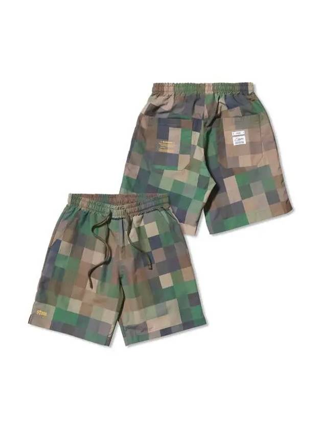 Square Camouflage Short Pants Green - STIGMA - BALAAN 1