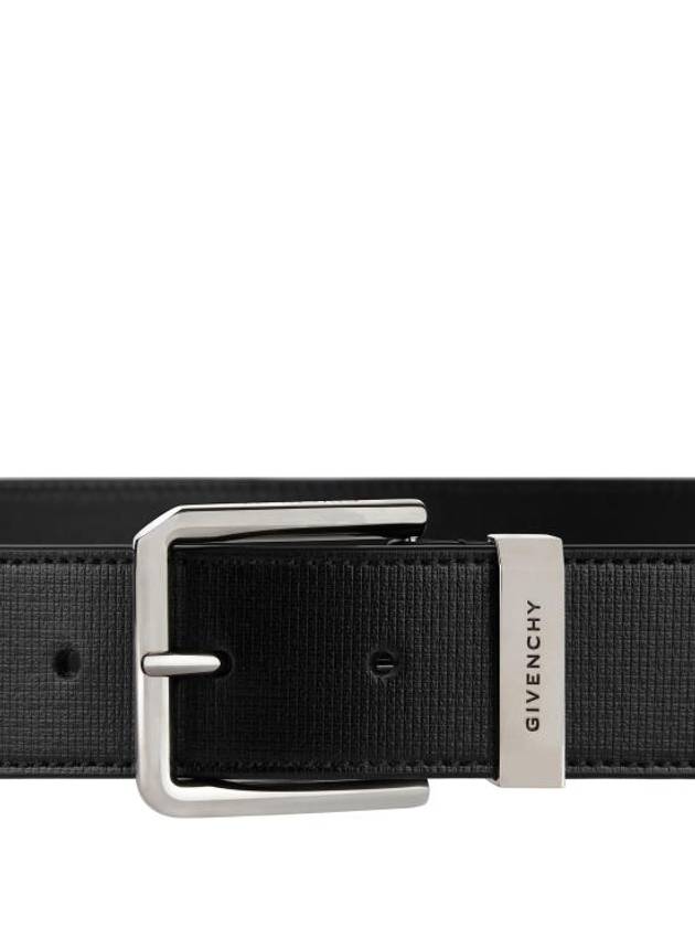 Square Buckle Leather Belt Black - GIVENCHY - BALAAN 4