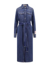 Women's Denim Shirt Long Dress Blue - GOLDEN GOOSE - BALAAN 2