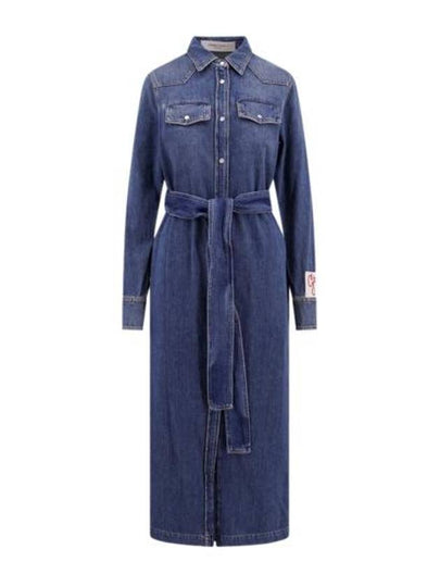 Women's Denim Shirt Long Dress Blue - GOLDEN GOOSE - BALAAN 2