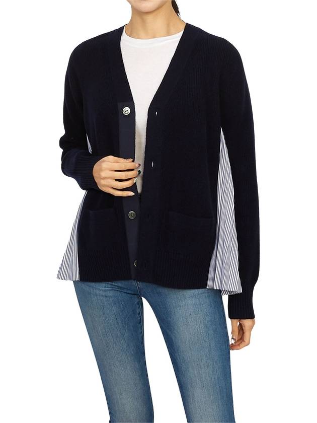 Women s Wool Cardigan Navy - SACAI - BALAAN 7