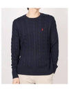 Embroidery Logo Cable Knit Top Navy - POLO RALPH LAUREN - BALAAN 2