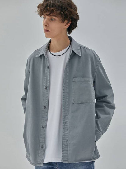 Denim Garment Pocket Long Sleeve Shirt Blue Grey - CORK - BALAAN 2