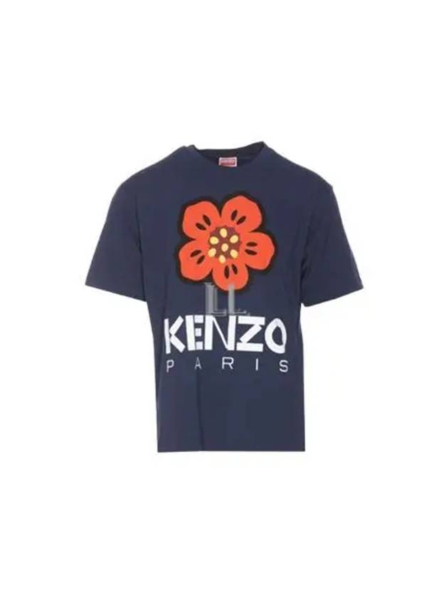 Boke Flower Short Sleeve T-Shirt Navy - KENZO - BALAAN 2