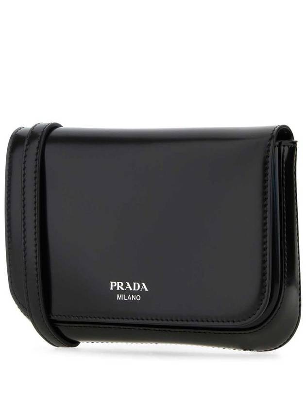 Brushed Leather Shoulder Bag Black - PRADA - BALAAN 3