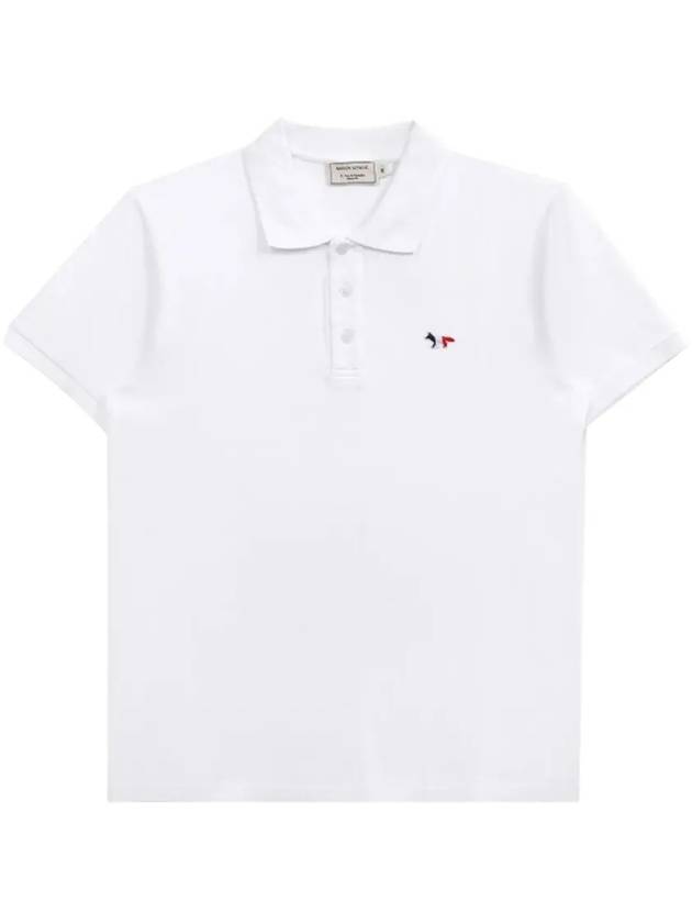 Tricolor Fox Patch Short Sleeve Polo Shirt White - MAISON KITSUNE - BALAAN 6