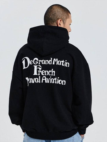 V Heavy Hood Sweat De Hoodie Black - DE GRAND MATIN - BALAAN 1