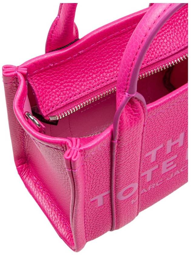 Mini Micro Leather Tote Bag Fuchsia - MARC JACOBS - BALAAN 5