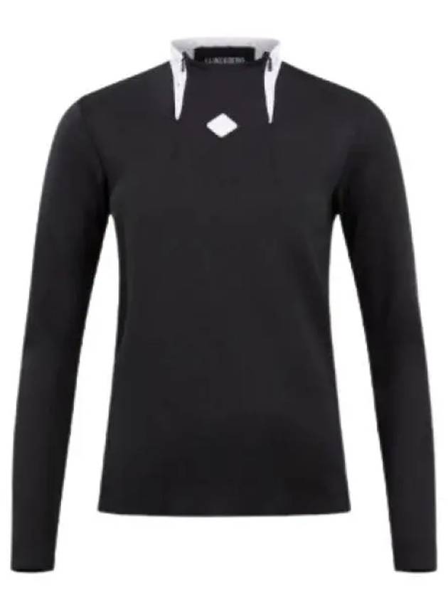 Golf Twinny Zip Mid Layer Long Sleeve T-Shirt Black - J.LINDEBERG - BALAAN 2