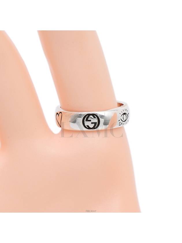 BLIND FOR LOVE Silver Ring No 9 455247 - GUCCI - BALAAN 9