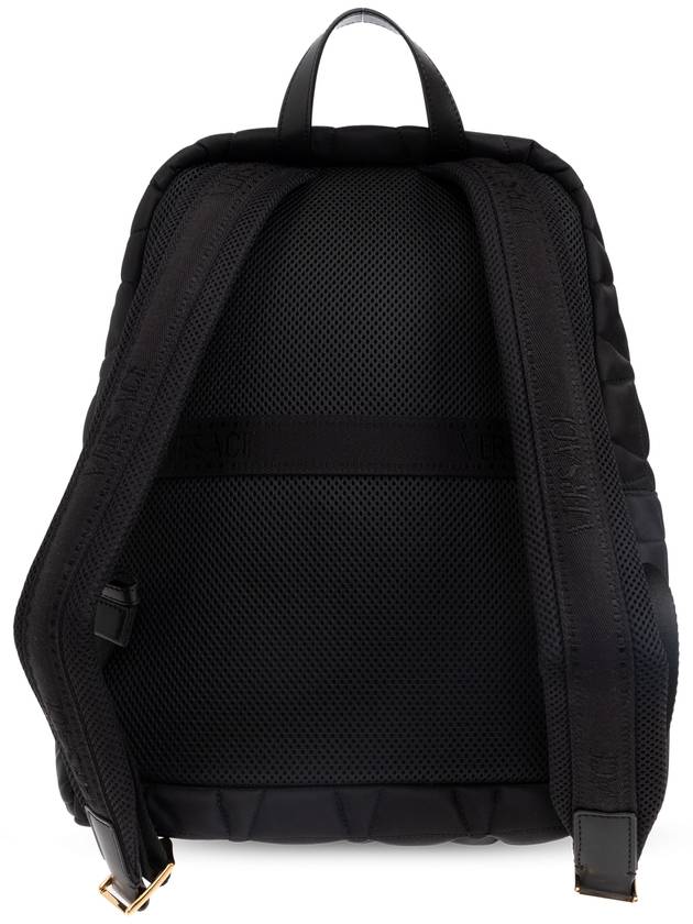 Versace Backpack With Logo Patch, Men's, Black - VERSACE - BALAAN 4