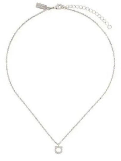 Gancini Crystal Necklace Silver - SALVATORE FERRAGAMO - BALAAN 2