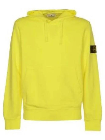 Logo Patch Drawstring Hoodie Yellow - STONE ISLAND - BALAAN 2