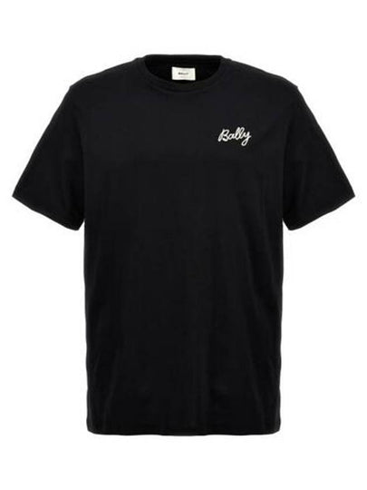 Embroidered Logo Short Sleeve T-Shirt Black - BALLY - BALAAN 2