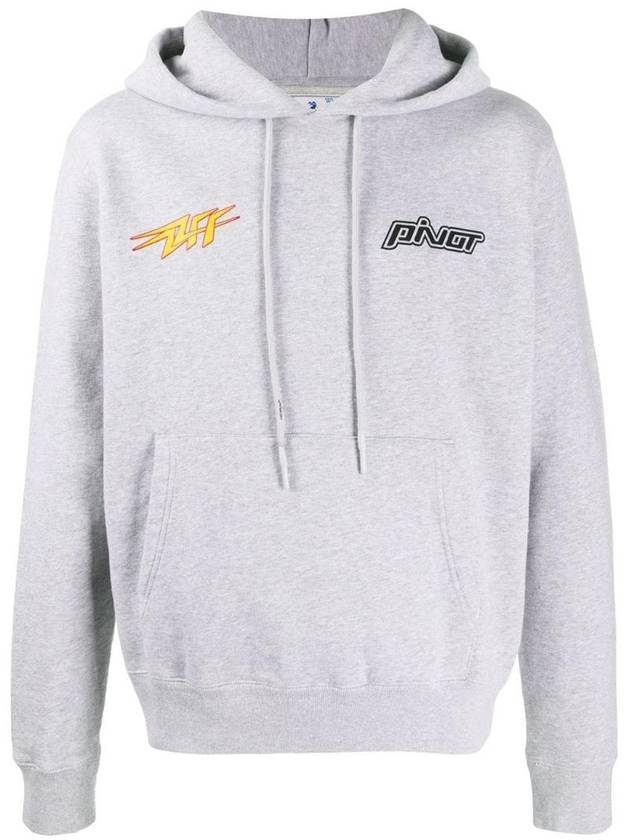 Men's Thunder Logo Hood Melange Gray - OFF WHITE - BALAAN 1