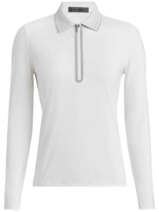 Silky Tech Nylon Quarter Polo Long Sleeve T-Shirt Snow - G/FORE - BALAAN 2