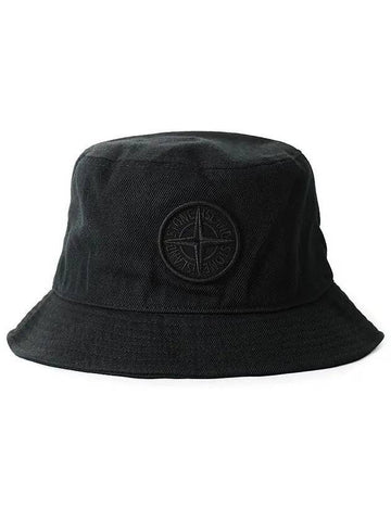 Compass Motif Island Bucket Hat Black - STONE ISLAND - BALAAN 1