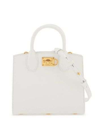 Gancini Studio Box Tote Bag White - SALVATORE FERRAGAMO - BALAAN 1