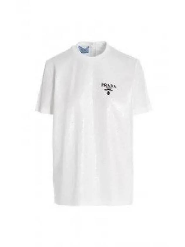 Embroidered t shirt white 3581AR10AGF0009 963396 - PRADA - BALAAN 1