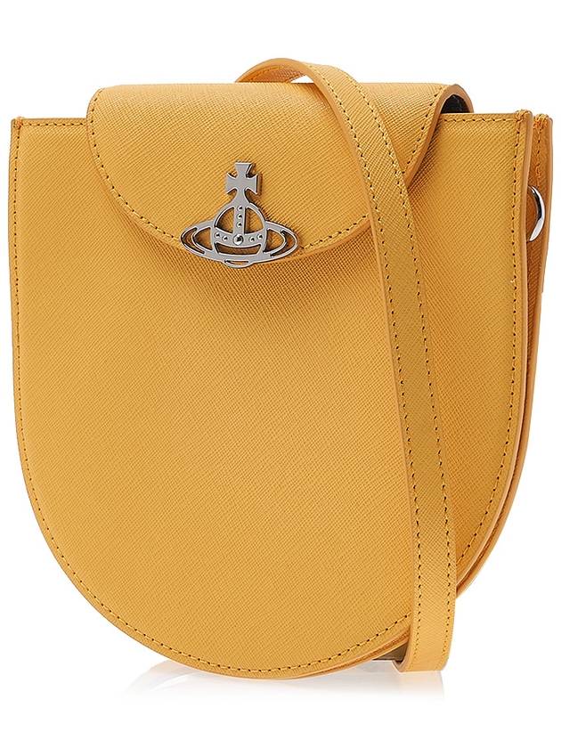 Half Moon Saddle Saffiano Leather Cross Bag Yellow - VIVIENNE WESTWOOD - BALAAN 3