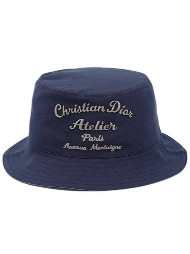 Atelier Logo Bucket Hat Blue - DIOR - BALAAN 1