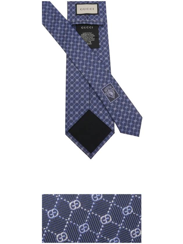 GG Dot Pattern Silk Tie Blue Silver - GUCCI - BALAAN 4