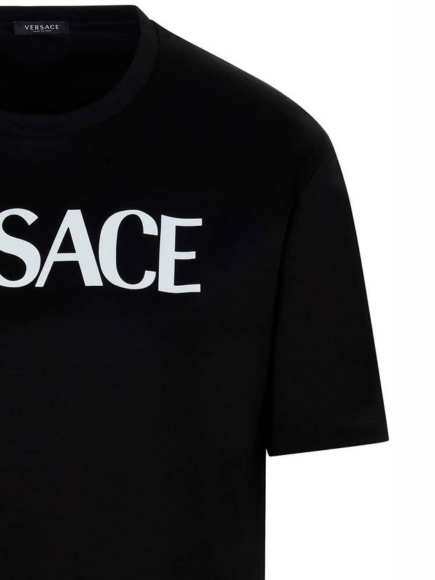 Logo Back Smiley Print Short Sleeve T-shirt Black - VERSACE - BALAAN 4