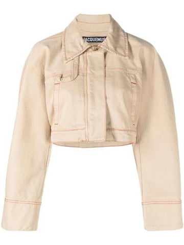 La Veste De Nimes Cropped Denim Jacket Beige - JACQUEMUS - BALAAN 1