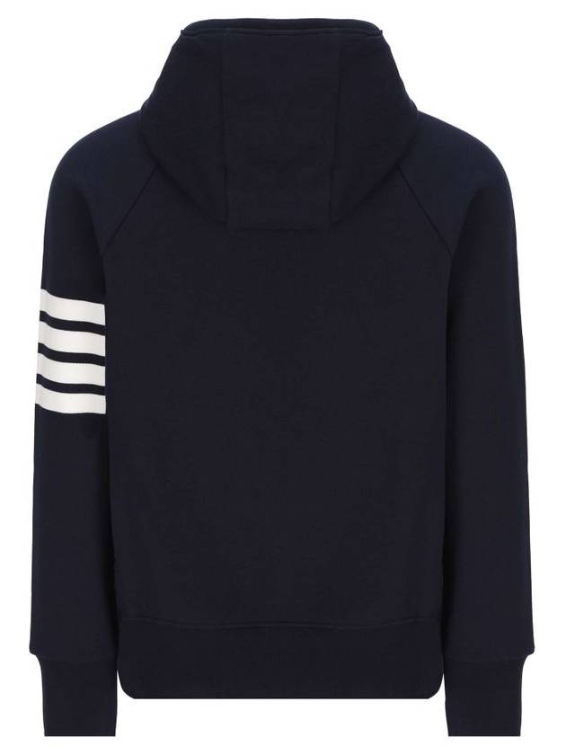 Engineered 4 Bar Diagonal Zip Up Hoodie Navy - THOM BROWNE - BALAAN 3